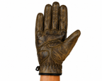 Herren Vintage Leder Motorradhandschuhe Braun mit Schutzverstärkung