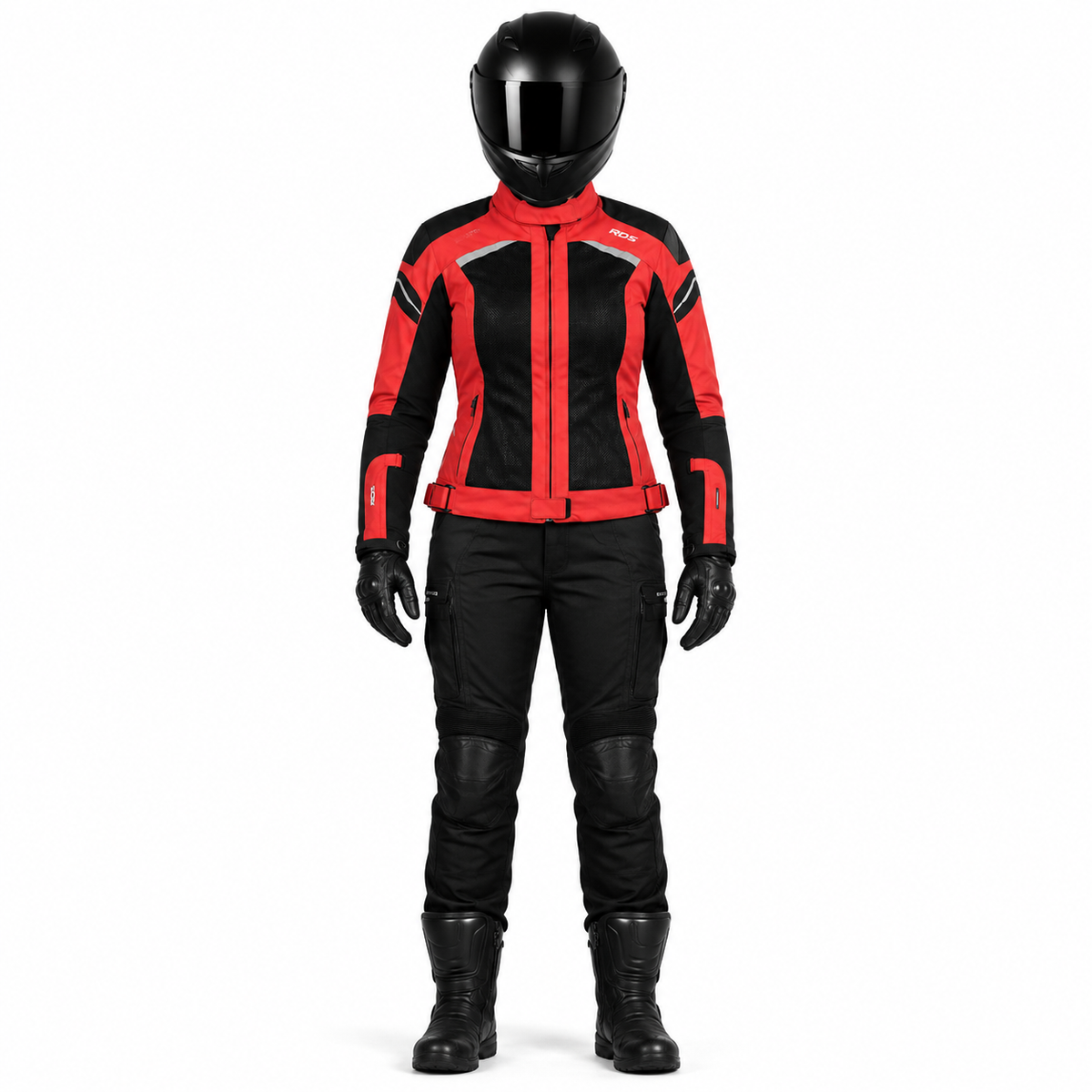 Damen Motorrad Textiljacke Rot Sommer CE