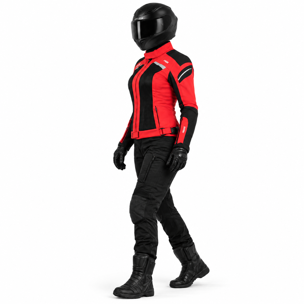 Damen Motorrad Textiljacke Rot Sommer CE