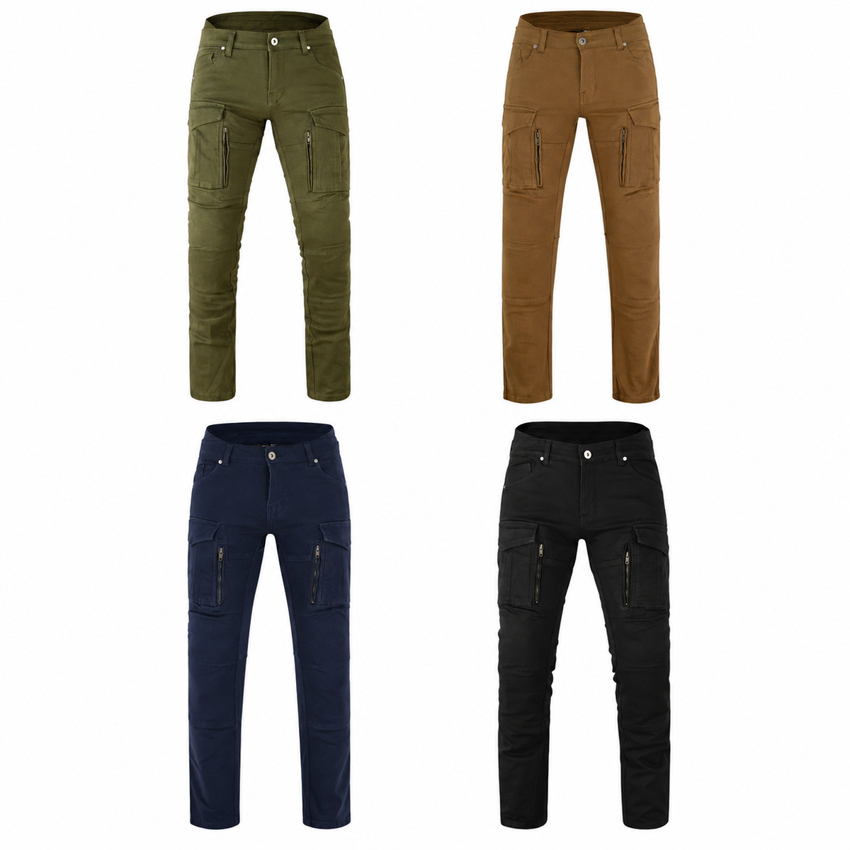 Motorrad-Cargohose mit Aramid-Verstärkung und CE-Level-2-Knieprotektoren – Verschiedene Farben