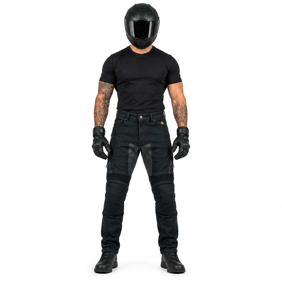 Motorradjeans Herren mit Aramid-Verstärkung und CE-Protektoren
