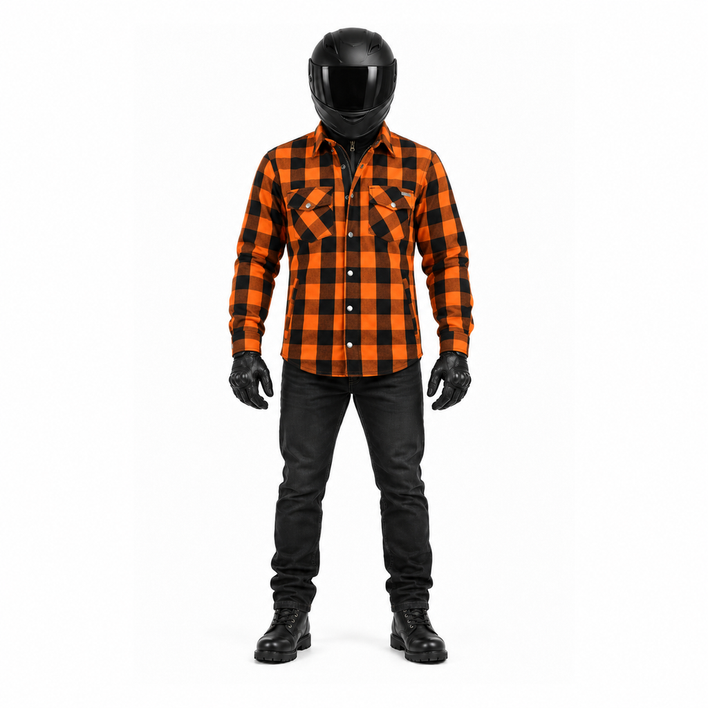 Motorradhemd Herren mit Aramidfutter und herausnehmbaren CE-Level-1-Protektoren