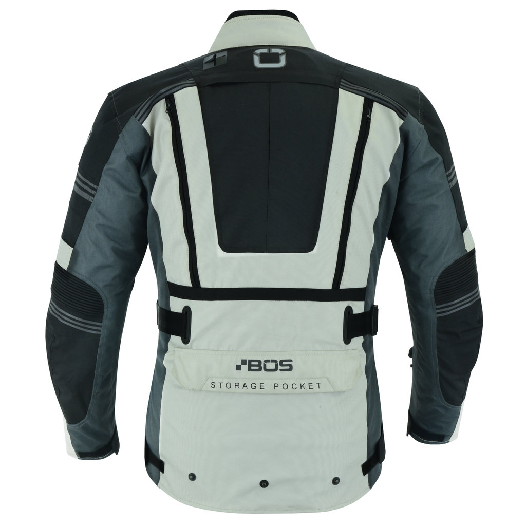 Motorrad Touringjacke Grau Wasserdicht CE Schutz