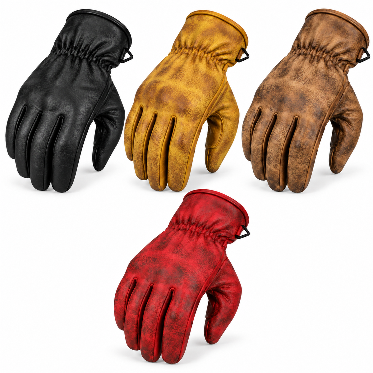 Herren Leder-Motorradhandschuhe in vier Farben – Vintage Biker Handschuhe