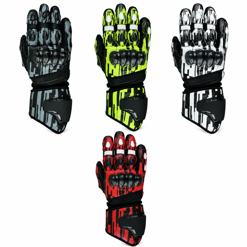 Herren Motorradhandschuhe mit Knöchelschutz – vier Farben zur Auswahl