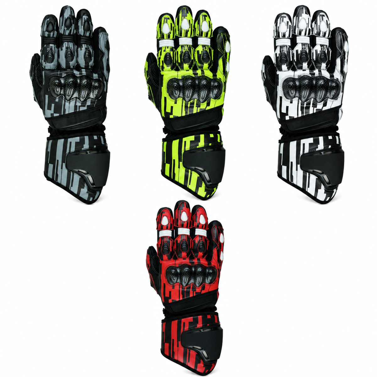 Herren Motorradhandschuhe mit Knöchelschutz – vier Farben zur Auswahl