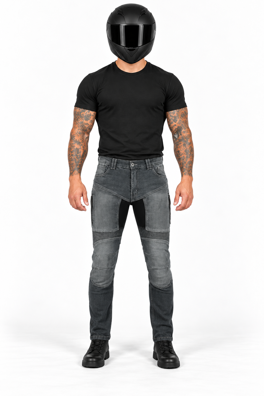 Motorradjeans Herren mit Aramid-Verstärkung und herausnehmbaren CE-Protektoren