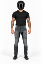 Motorradjeans Herren mit Aramid-Verstärkung und herausnehmbaren CE-Protektoren