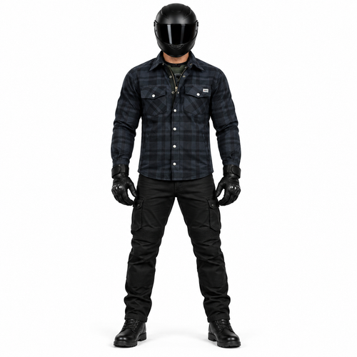 BOS Lumberjack Motorradhemd Herren Kariert mit CE-Protektoren und Aramid-Verstärkung