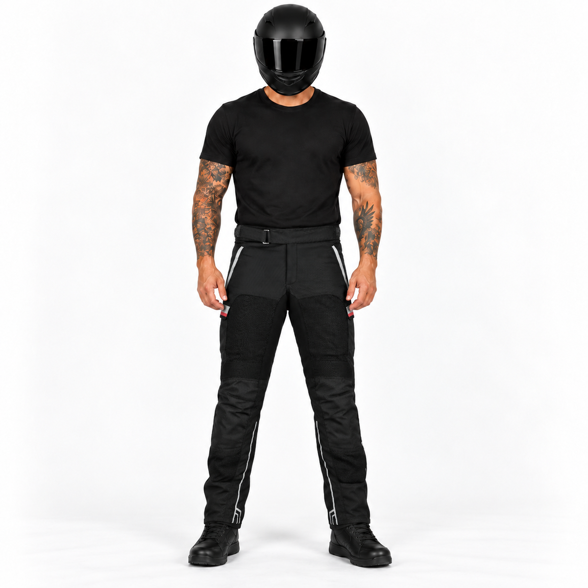 Motorradhose mit Netzgewebe und verstellbarem Bund