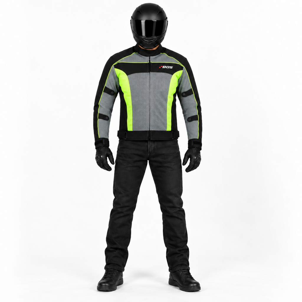 Motorradjacke Herren Sommer mit CE-Protektoren und Mesh-Belüftung BOS Tokyo