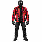 Motorradhemd Herren Rot/Schwarz – Kariertes Bikerhemd mit Reißverschluss