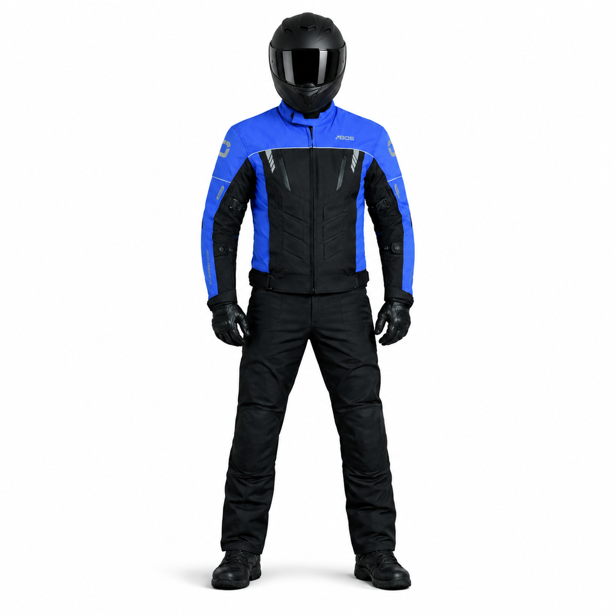 Herren Sommer Motorradjacke Blau CE-Protektoren