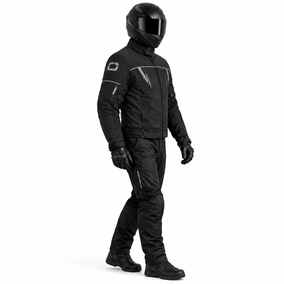 Motorradjacke Herren Schwarz Wasserdicht CE