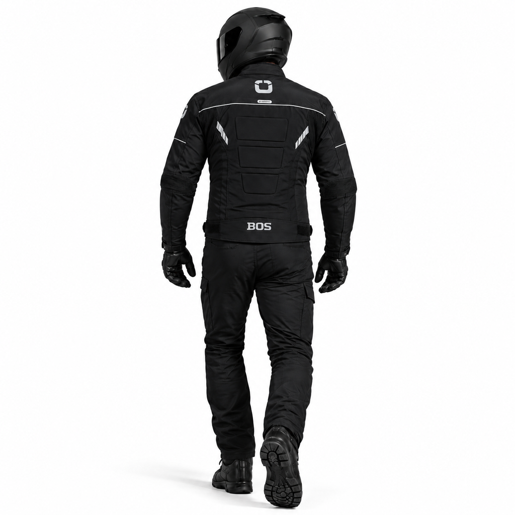 Motorradjacke Herren Schwarz Wasserdicht CE