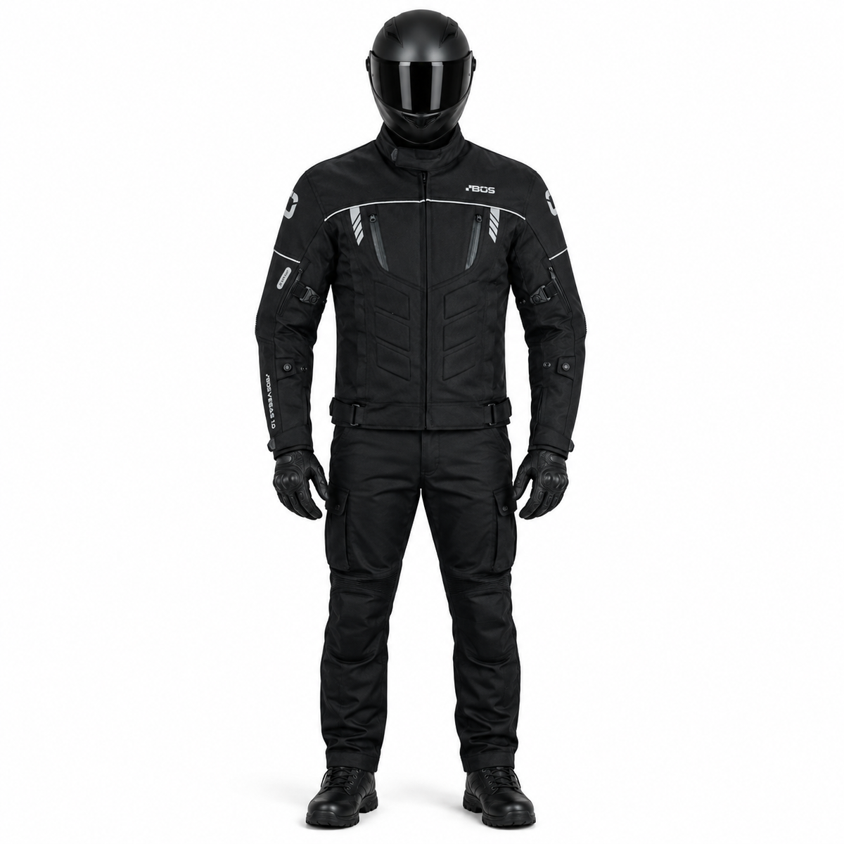 Motorradjacke Herren Schwarz Wasserdicht CE