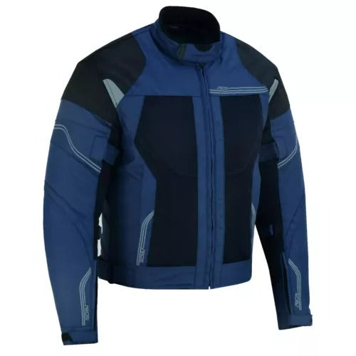 Motorradjacke Herren Sommer Blau mit CE-Protektoren – Textiljacke