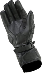 Herren Motorradhandschuhe Schwarz mit Knöchelprotektor und Langschaft