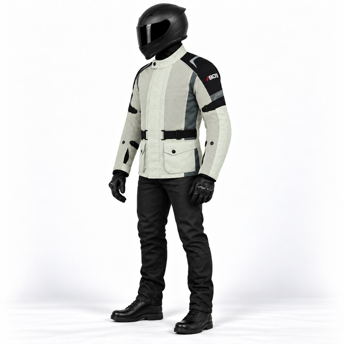 Herren Touring-Motorradjacke mit Mesh und CE-Protektoren – Allwetter