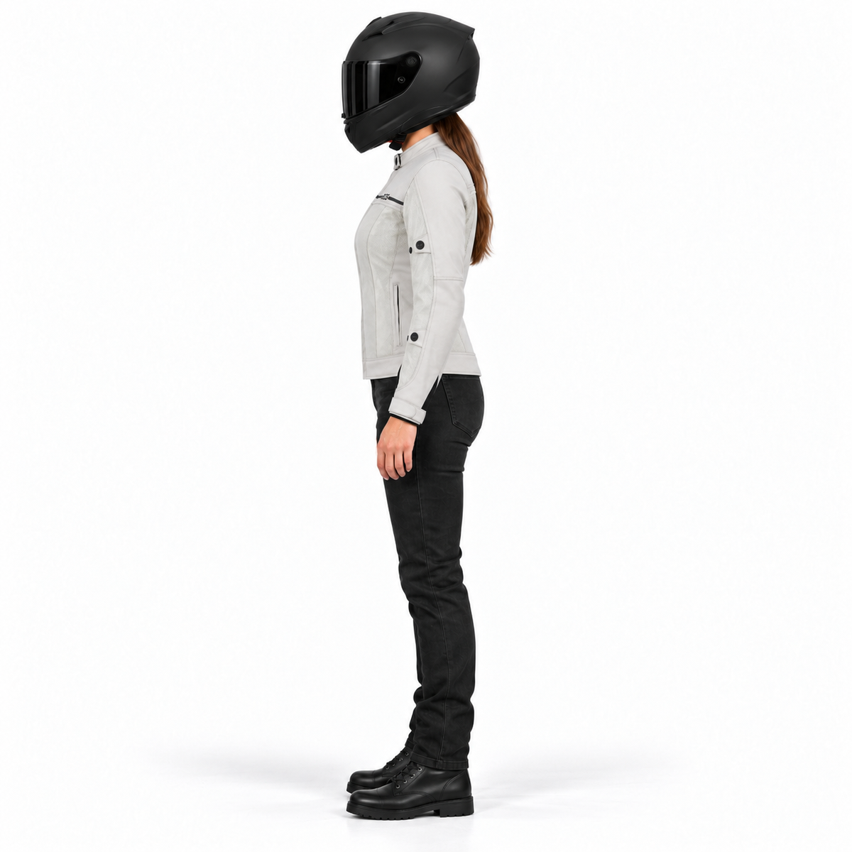 Motorradjacke Damen Sommer Grau – Leicht & Atmungsaktiv