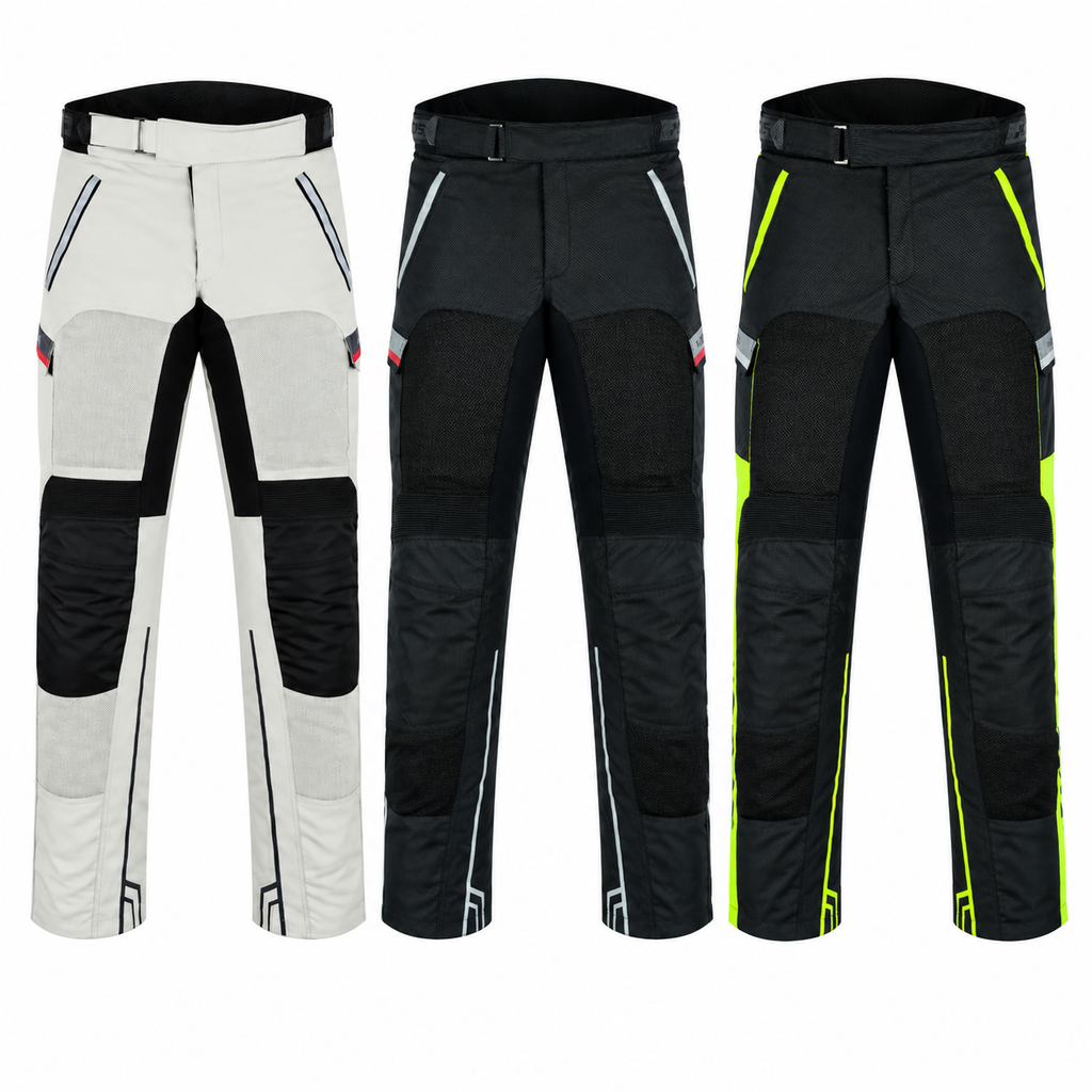 Motorradhose mit Netzgewebe und verstellbarem Bund