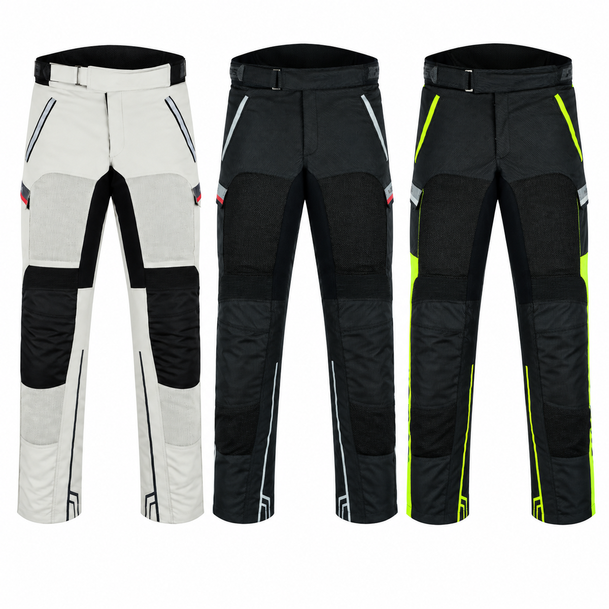 Motorradhose mit Netzgewebe und verstellbarem Bund