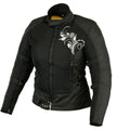 Damen Sommer-Motorradjacke in Schwarz mit Mesh und CE-Protektoren – Kurzer Schnitt