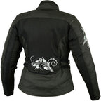 Damen Sommer-Motorradjacke in Schwarz mit Mesh und CE-Protektoren – Kurzer Schnitt