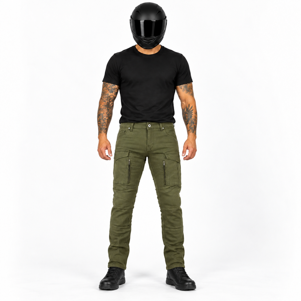 Motorrad-Cargohose Herren mit Aramid und CE-Level-2-Knieprotektoren