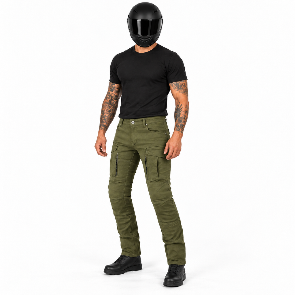 Motorrad-Cargohose Herren mit Aramid und CE-Level-2-Knieprotektoren