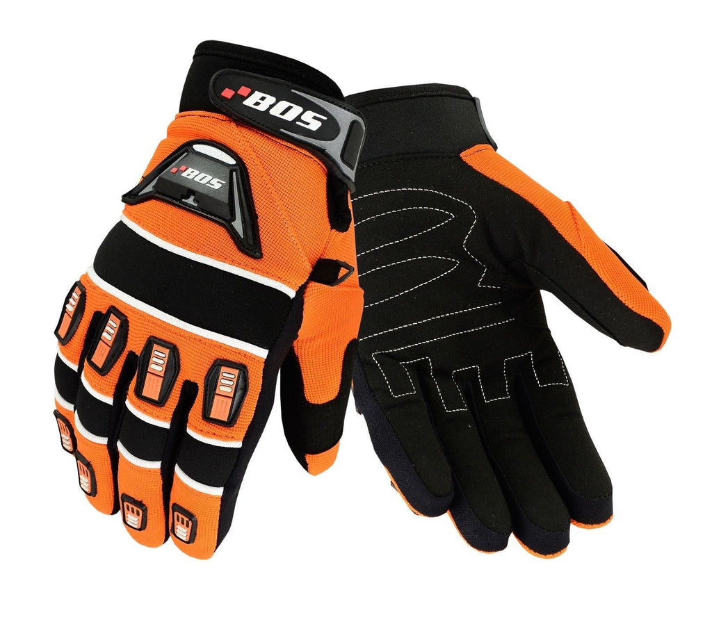 Herren Motorradhandschuhe Orange Schwarz mit Fingerverstärkung