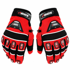 Herren Motorradhandschuhe Rot Schwarz mit Fingerprotektoren und verstärkter Handfläche