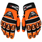 Herren Motorradhandschuhe Orange Schwarz mit Fingerverstärkung