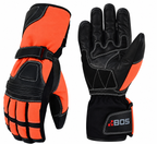Motorradhandschuhe Herren Lange Stulpe mit verstärkter Handfläche Orange