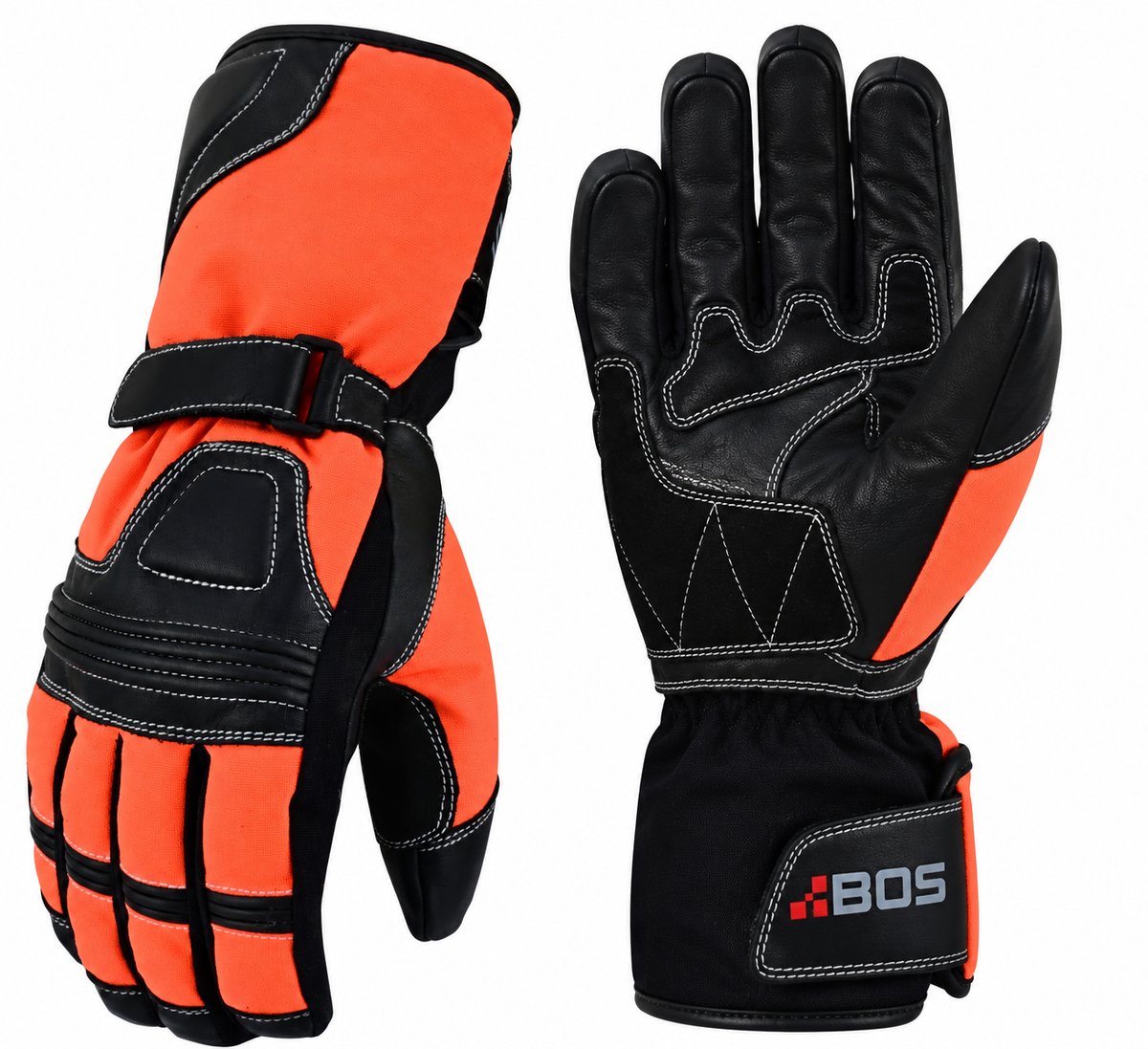 Motorradhandschuhe Herren Lange Stulpe mit verstärkter Handfläche Orange