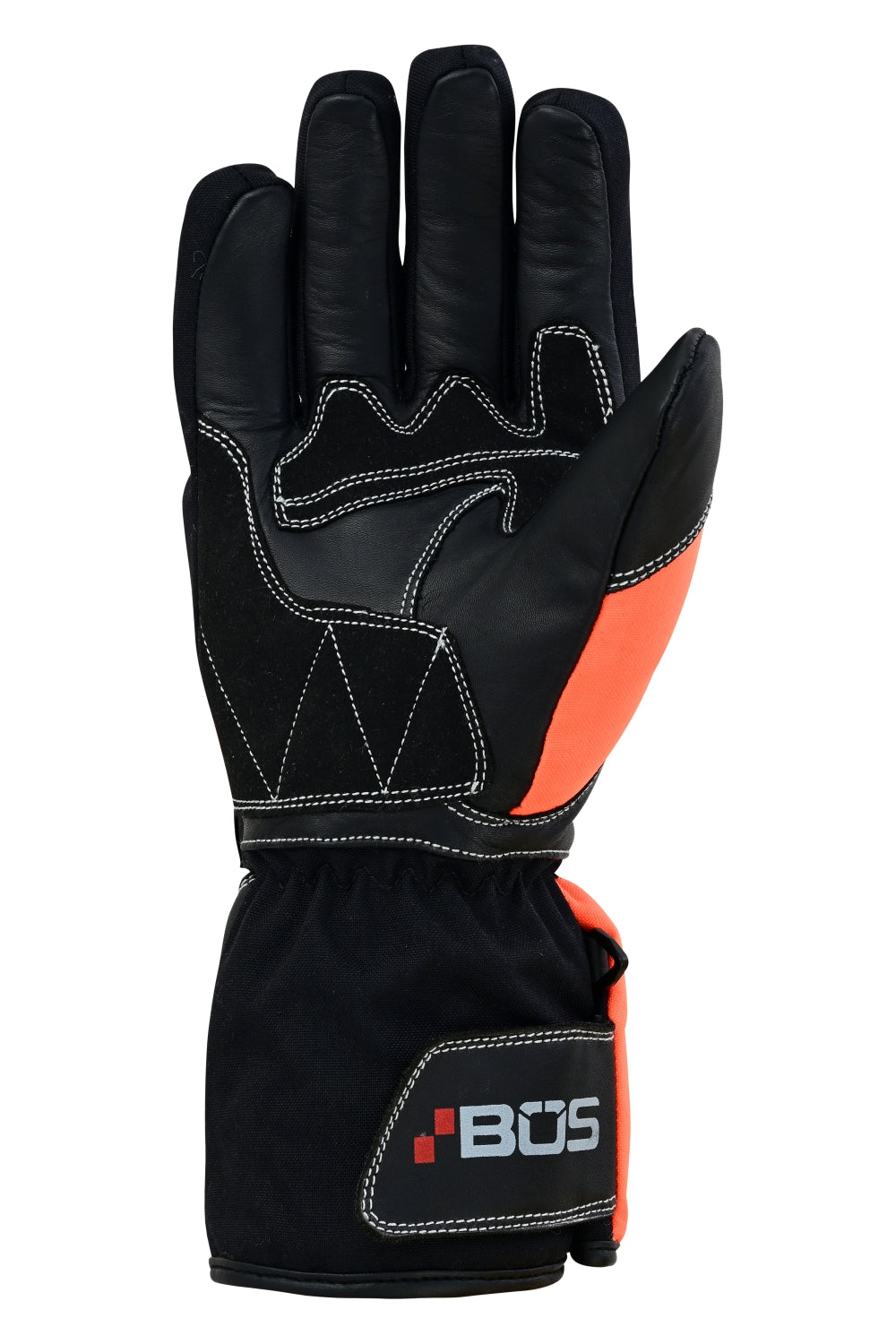Motorradhandschuhe Herren Lange Stulpe mit verstärkter Handfläche Orange