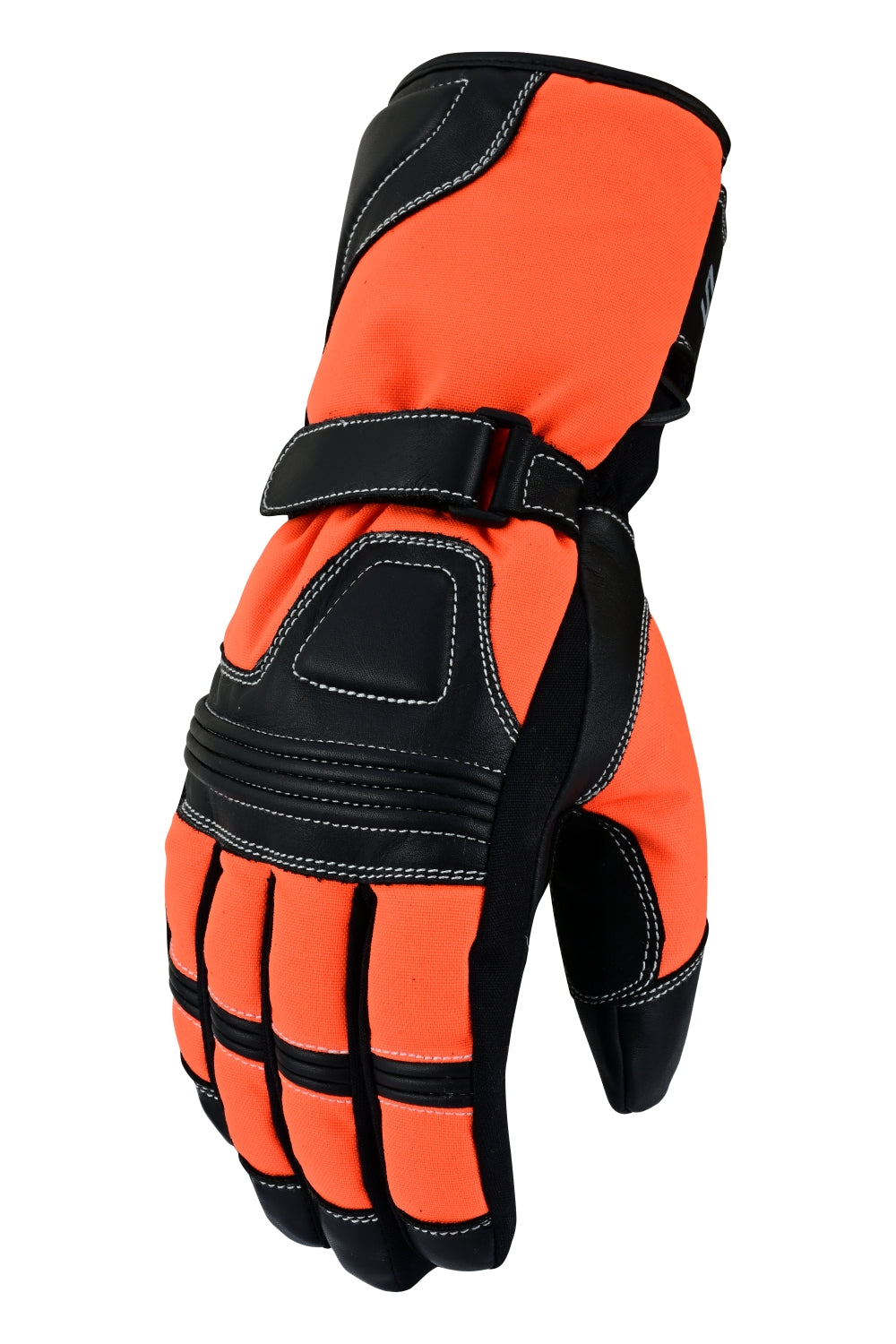 Motorradhandschuhe Herren Lange Stulpe mit verstärkter Handfläche Orange