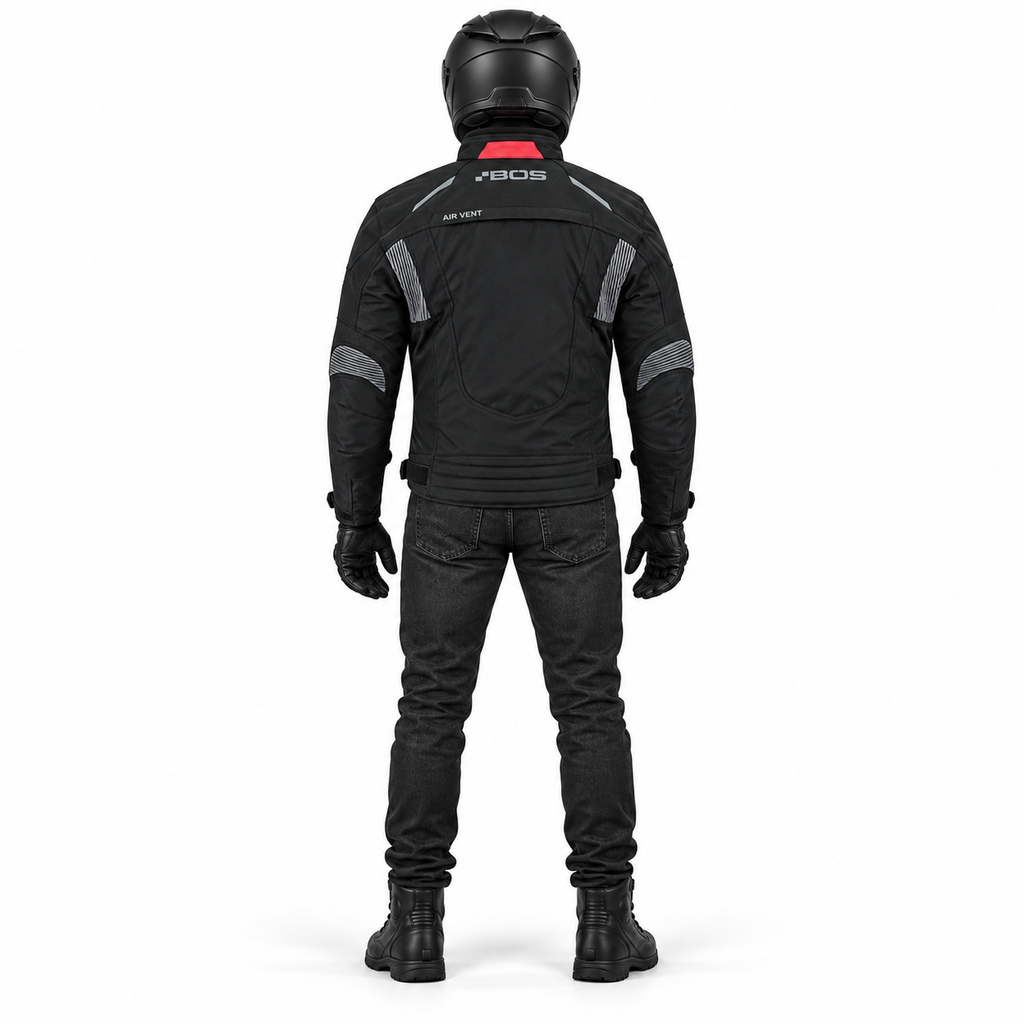 Motorradjacke Herren Schwarz – Wasserdichte Textiljacke mit Protektoren
