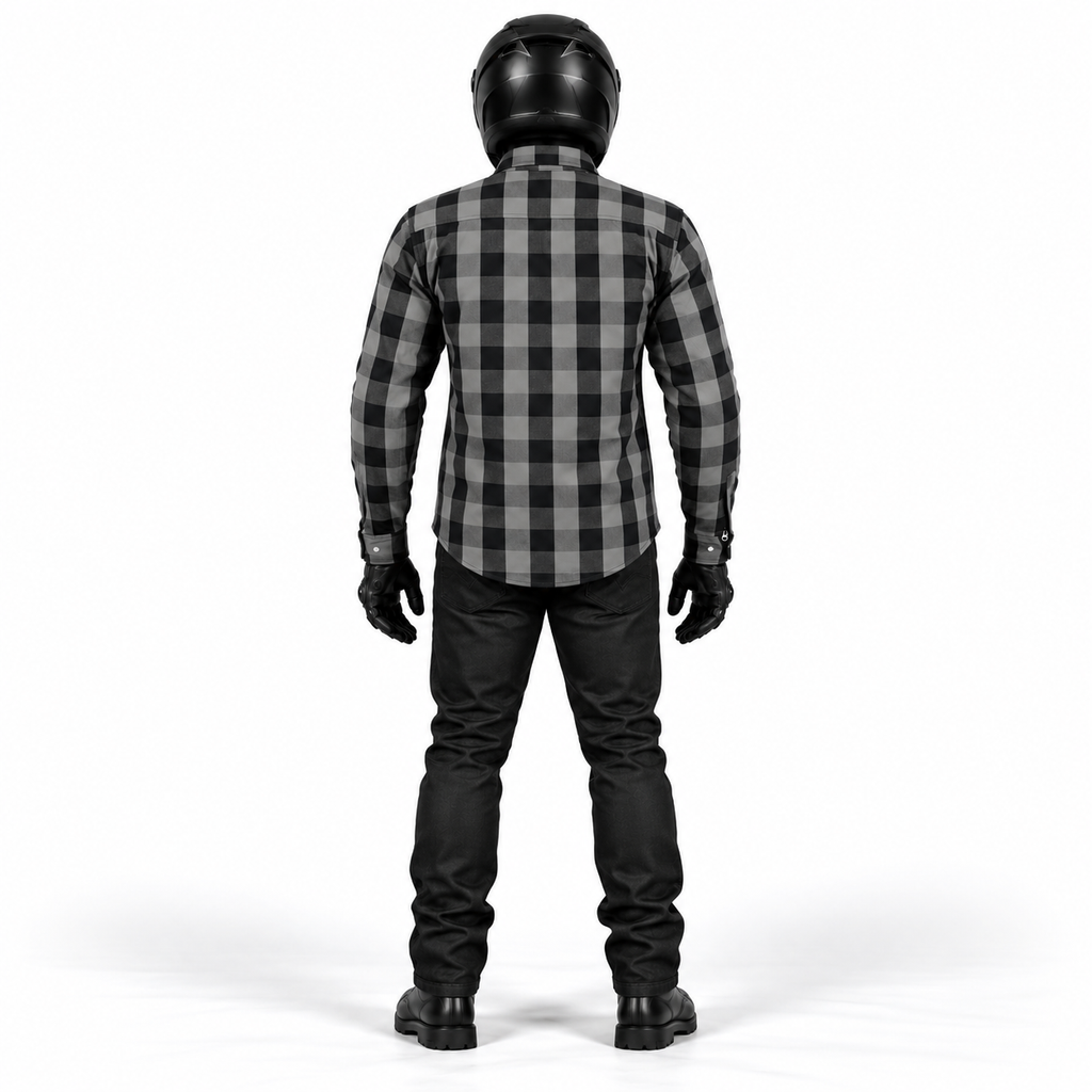Motorrad Holzfällerhemd Herren mit Aramid-Verstärkung und CE-Protektoren – Biker Flanellhemd
