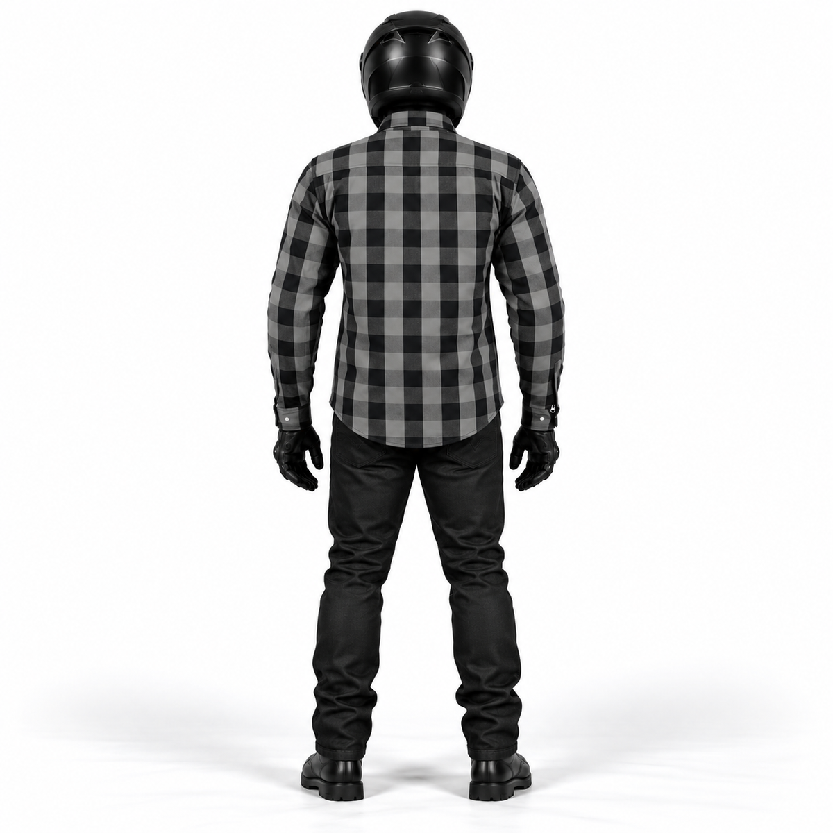 Motorrad Holzfällerhemd Herren mit Aramid-Verstärkung und CE-Protektoren – Biker Flanellhemd