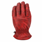 Rote Motorrad-Lederhandschuhe Herren mit klassischer Vintage-Optik