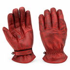 Rote Motorrad-Lederhandschuhe Herren mit klassischer Vintage-Optik
