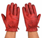 Rote Herren-Lederhandschuhe mit klassischer Passform