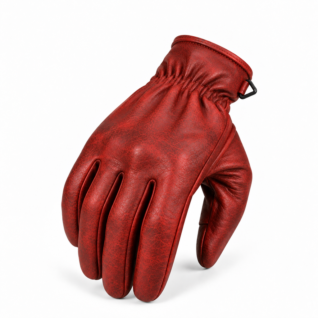 Rote Herren-Lederhandschuhe mit klassischer Passform