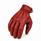Rote Herren-Lederhandschuhe mit klassischer Passform