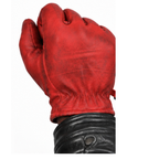 Rote Herren-Lederhandschuhe mit klassischer Passform
