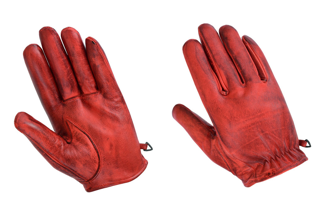 Rote Herren-Lederhandschuhe mit klassischer Passform