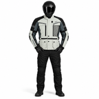 Motorrad Touringjacke Grau Wasserdicht CE Schutz