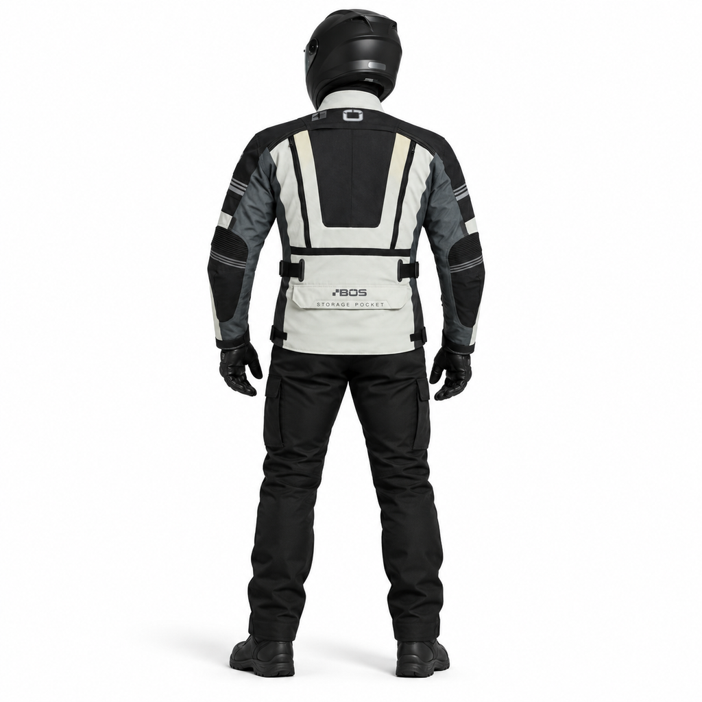 Motorrad Touringjacke Grau Wasserdicht CE Schutz