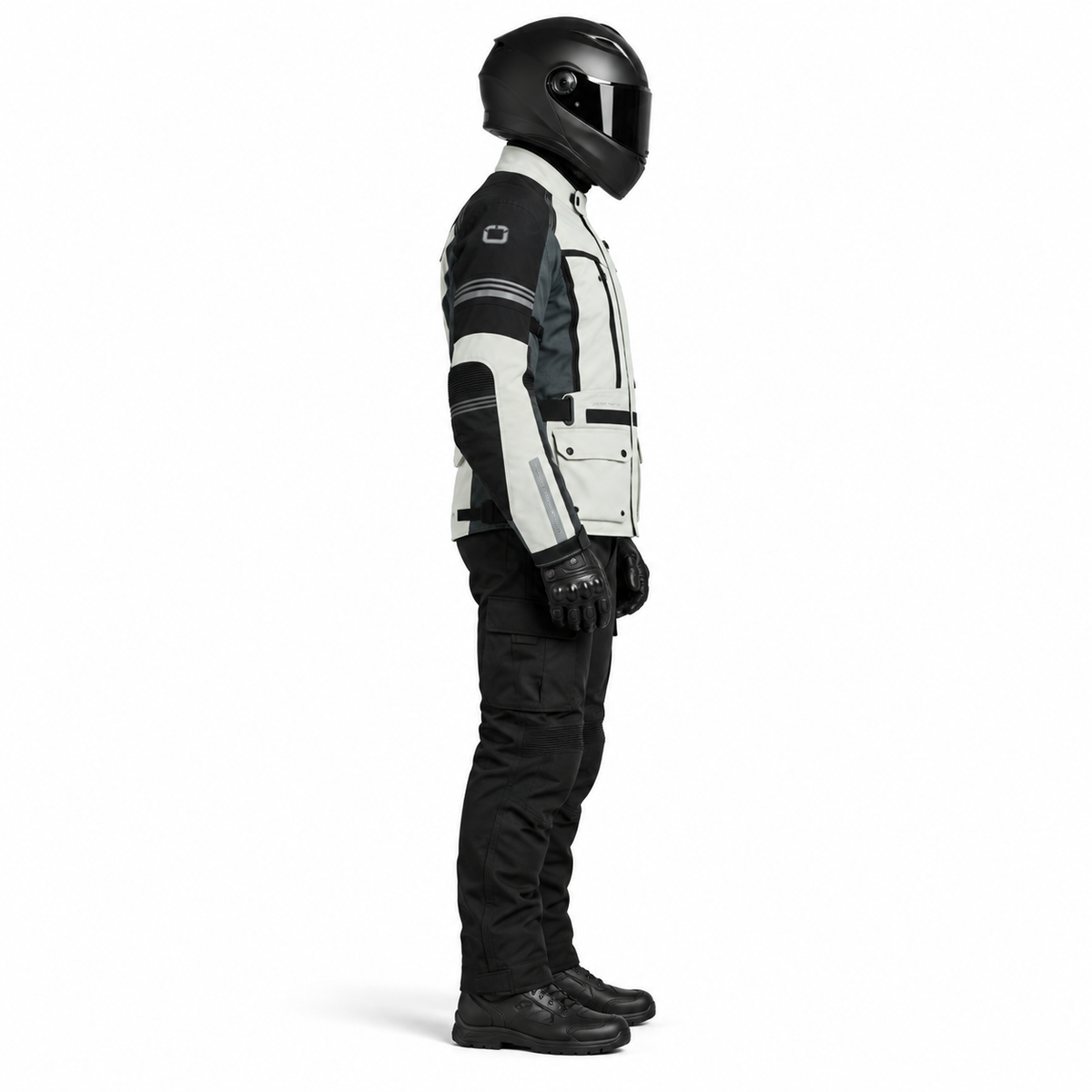 Motorrad Touringjacke Grau Wasserdicht CE Schutz